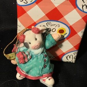 Mary Moo Moos Ice Skater Hanging Ornament